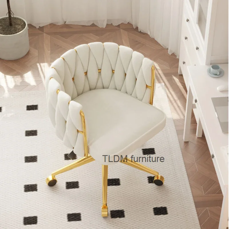 modern simple Living room chair Light luxury computer chair Bedroom dressing stool Front desk Office chair anchor Makeup chair