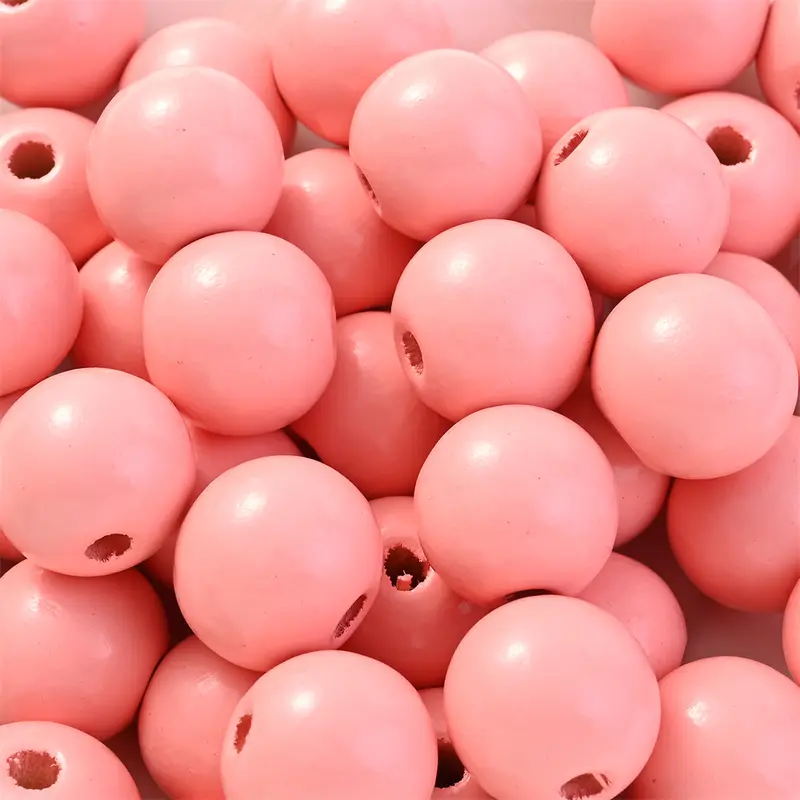 50Pcs 16mm Colorful Wooden Beads Round Straight Hole Loose Spacer Beads For Diy Bracelets Necklaces Jewelry Accessories - Image 11