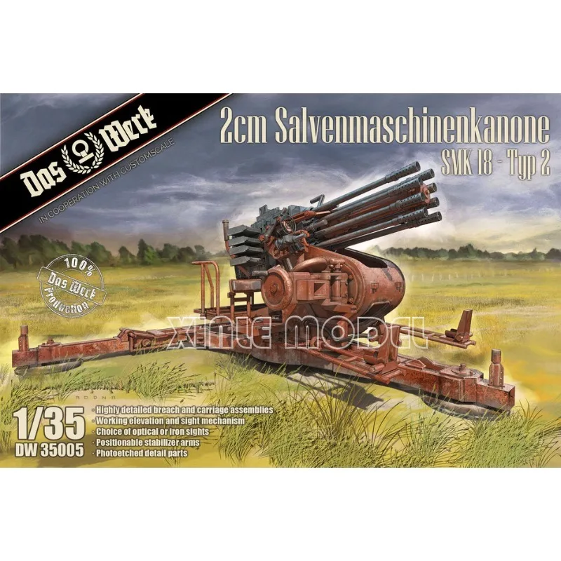 

Das Werk Plastic Assembled Model Kit DW35005 2cm Salvenmaschinenkanone SMK 18 Typ 2 1/35