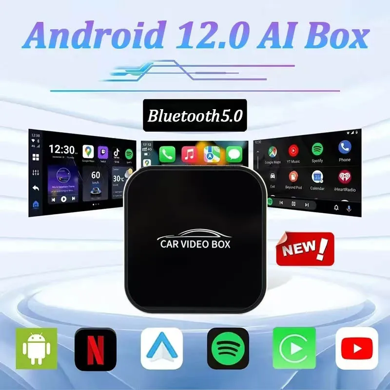 New 3in1 Android 12 Wireless Android Auto & CarPlay Adapter Smart Tv Box Support Youtube Netflix Car intelligent systems