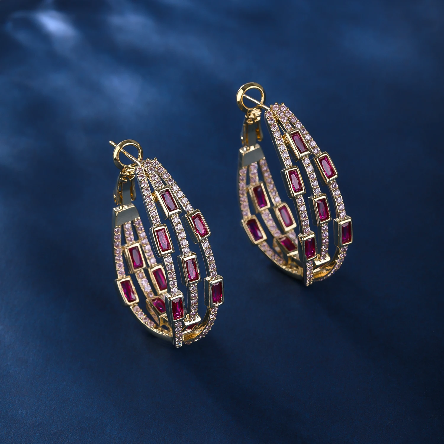 

Dazzling CZ Cubic Zirconia Silver Color Round Big Hoop Earrings Trendy Female Jewelry Accessories CE12020