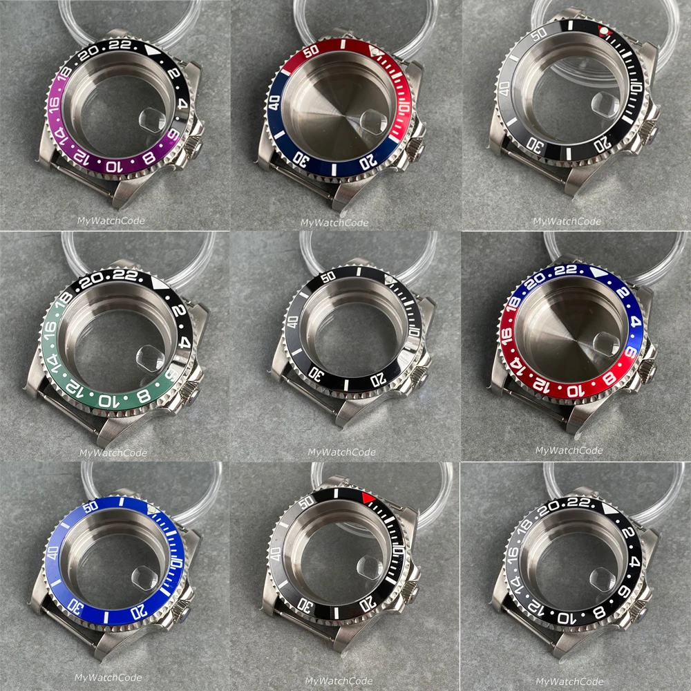 40mm Sub GMT Watch Case for NH34 NH35 NH36 NH37 NH38 NH39 NH70 NH72 Movement 120Click Bezel 200m Waterproof Resistant Steel