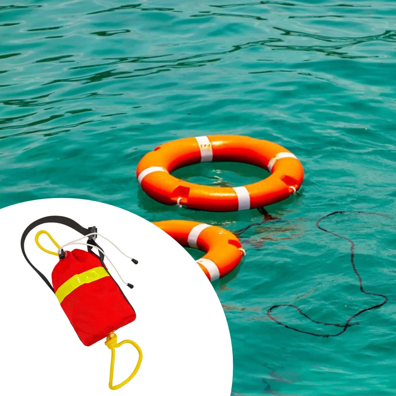 Throw Line Bag Abrasion Resistant Throwable Device with 21M Rope Reflective for Water Activities Outdoor Boating Kayaking