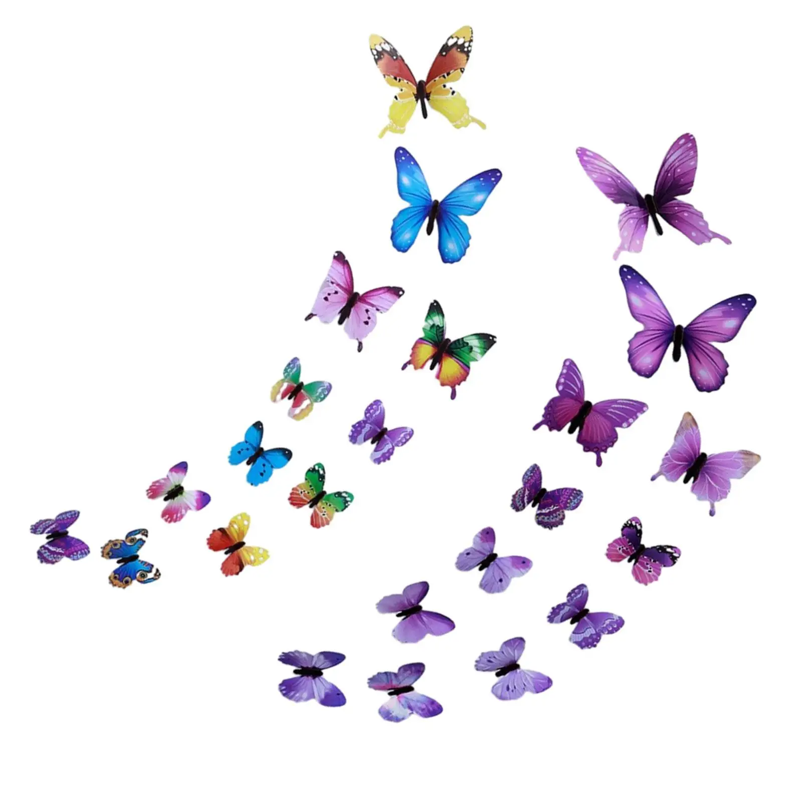 12Pcs 3D Luminous Butterfly Wall Stickers Decorative DIY Art