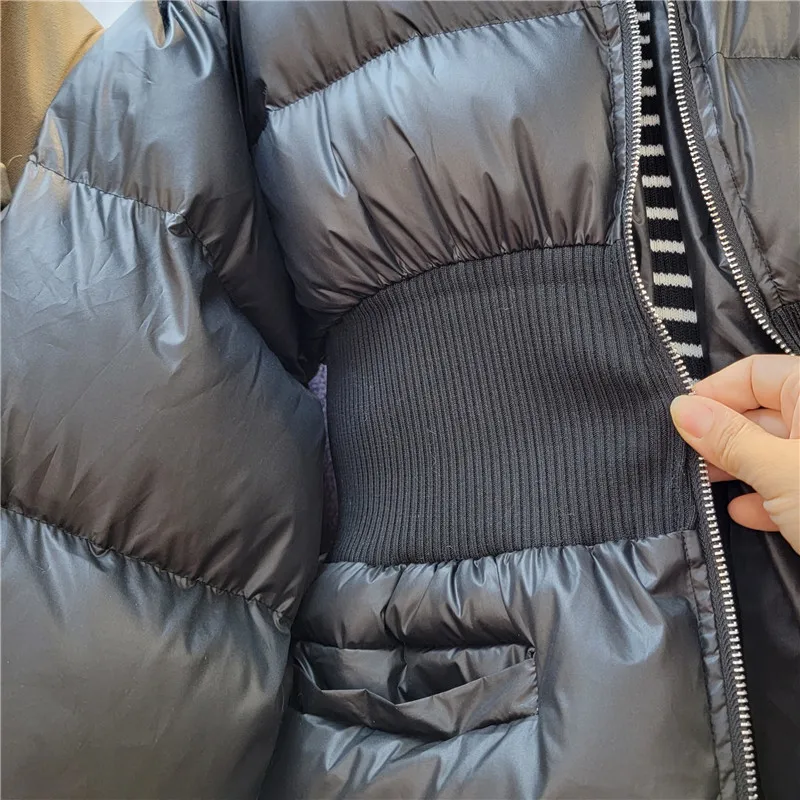 Cappotto imbottito in cotone marrone nero Coreano Casual Donna Colletto invernale alla coreana Giacca Parka medio lunga Capispalla in cotone