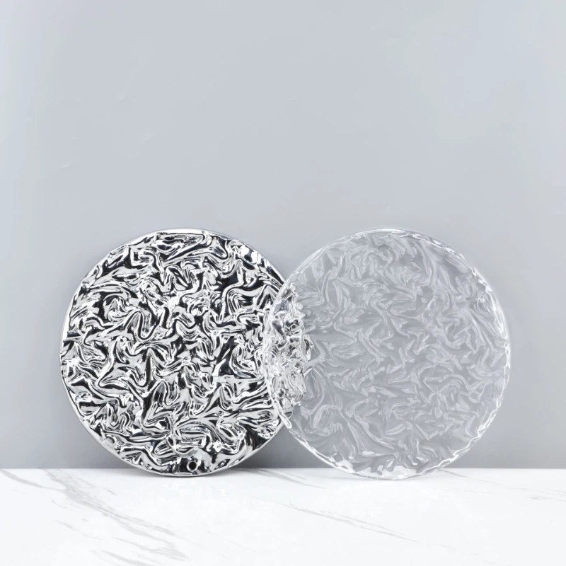 

Simple and Luxurious Glass Circular Fruit Trays and Plates Decoration Items for Home Storage and Organization Tools