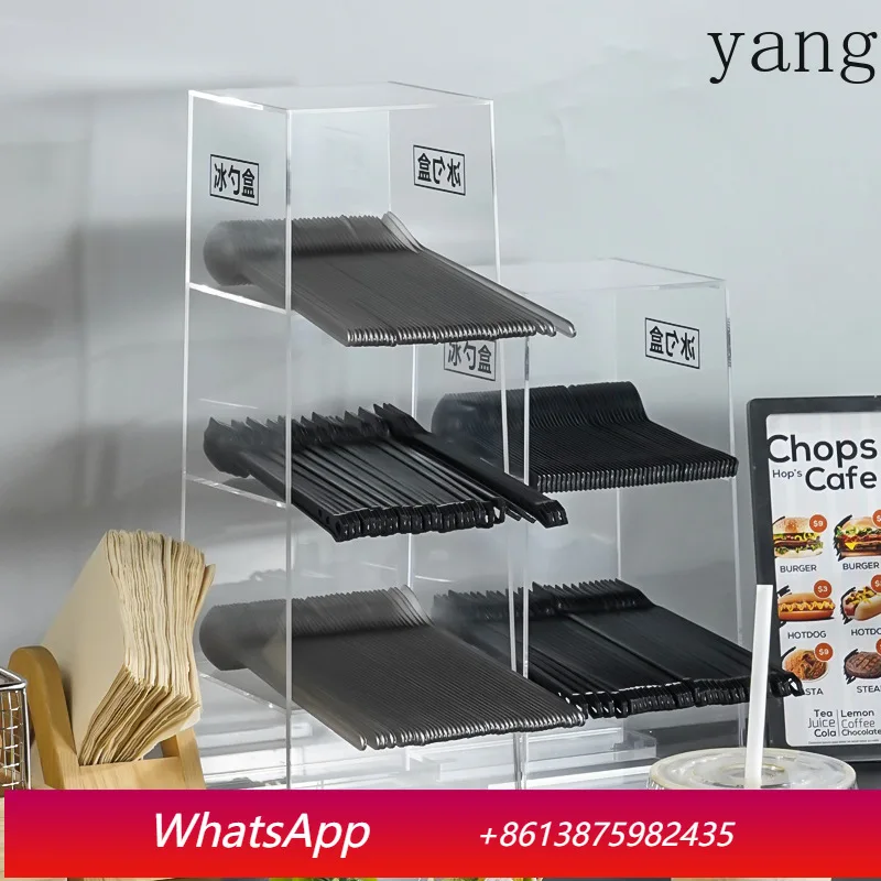 

Прозрачный акриловый контейнер для хранения ложек LMM, простой и стильный.