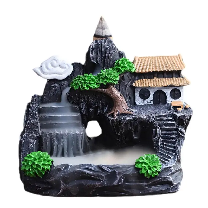 Backflow Incense Holder Waterfall Incense Burner Home Decor Aromatherapy Ornament Incense Cones with Backflow Incense Cones