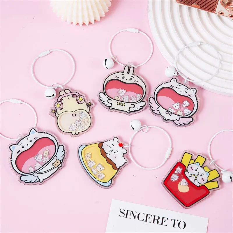 Hiikawa Jiyi Acrylic rocking music key chain cute bag pendant anime youth fans collection accessories