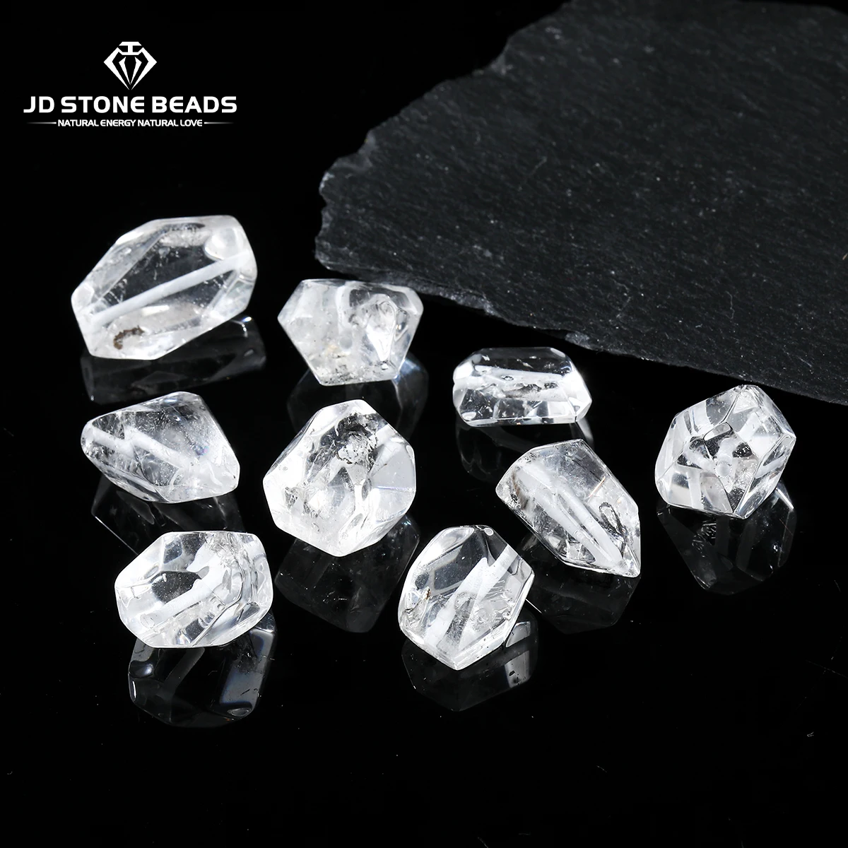 1 Pc Natural Stone Herkimer Quartz Faceted Irregular Shape Beads With Hole for Jewelry Making Diy Necklace Bracelet Accessory