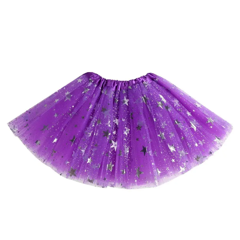 Gonna tutù con stelle della moda Gonna da ballo con rete colorata Gonne da balletto in tulle per bambini