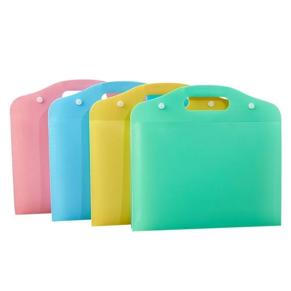 Portable Waterproof Portfolio Organizer Thickening PP File Organizer Large Capacity File Bag