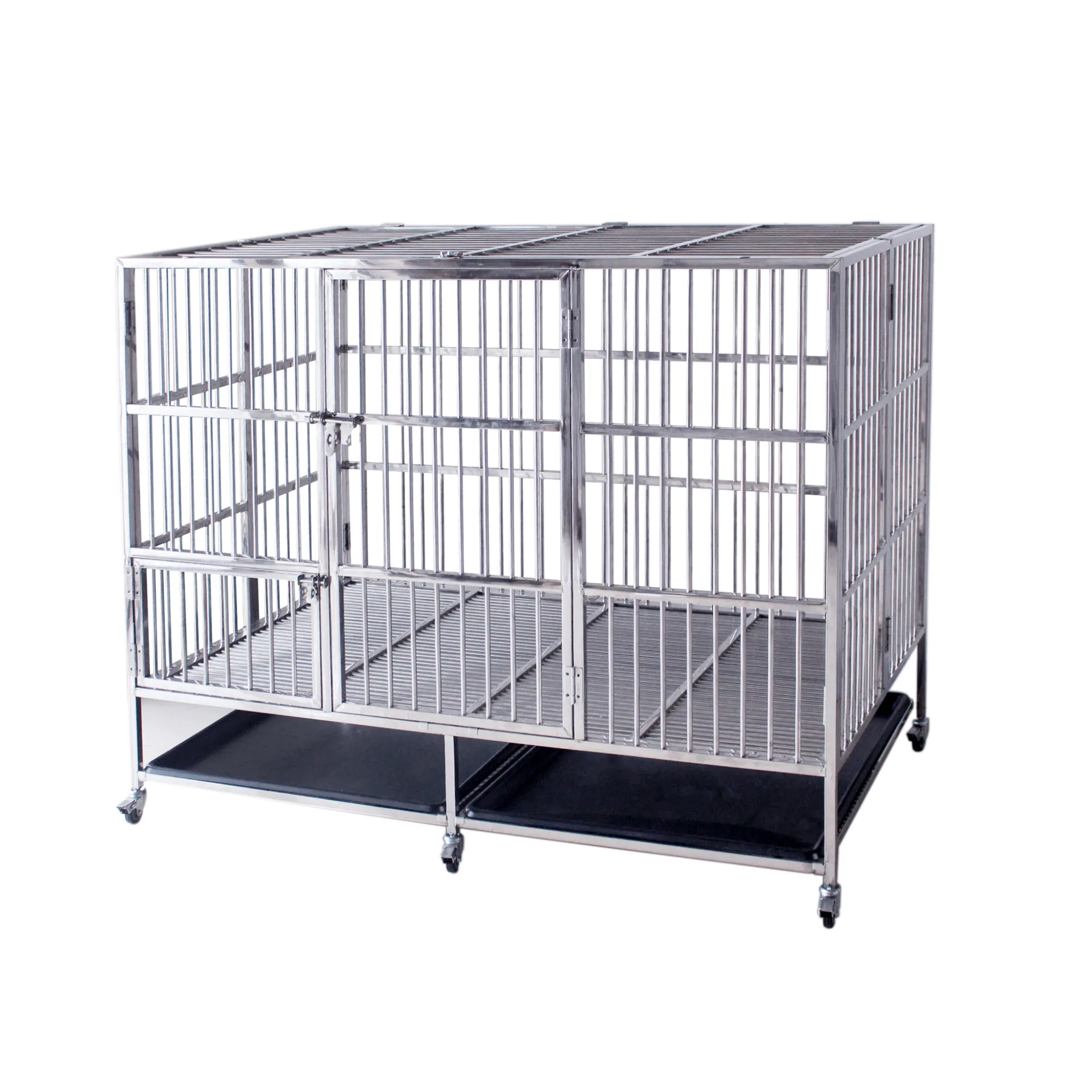 

Stainless steel dog, cage, thickened, folded, pet cage, large, dog kennel