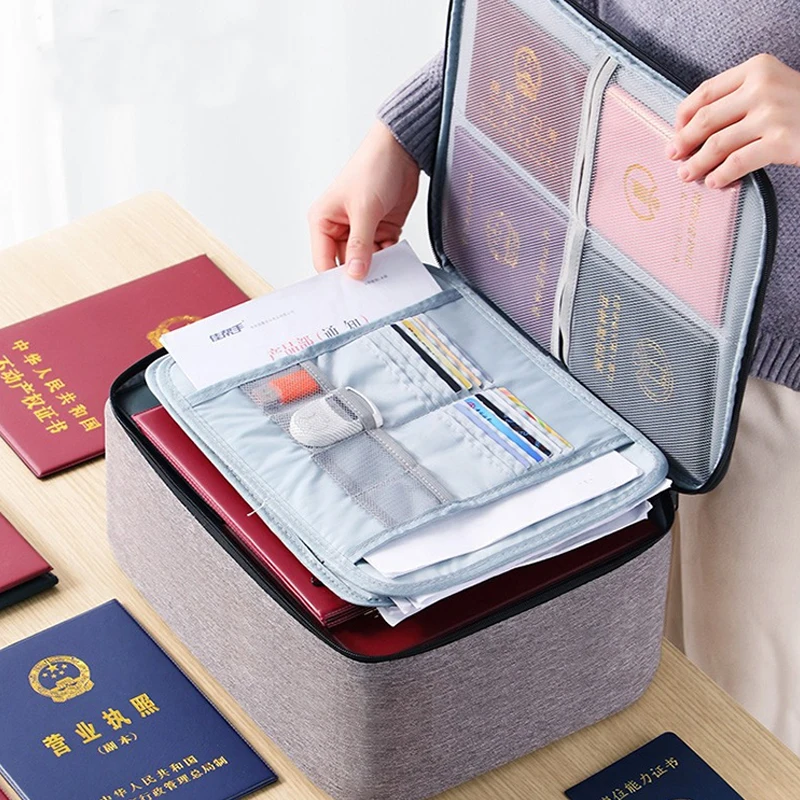 Multifunctional Briefcase Office Waterproof Document Material Storage Bag Business Trip File Organize Pouch Accessories Supplies