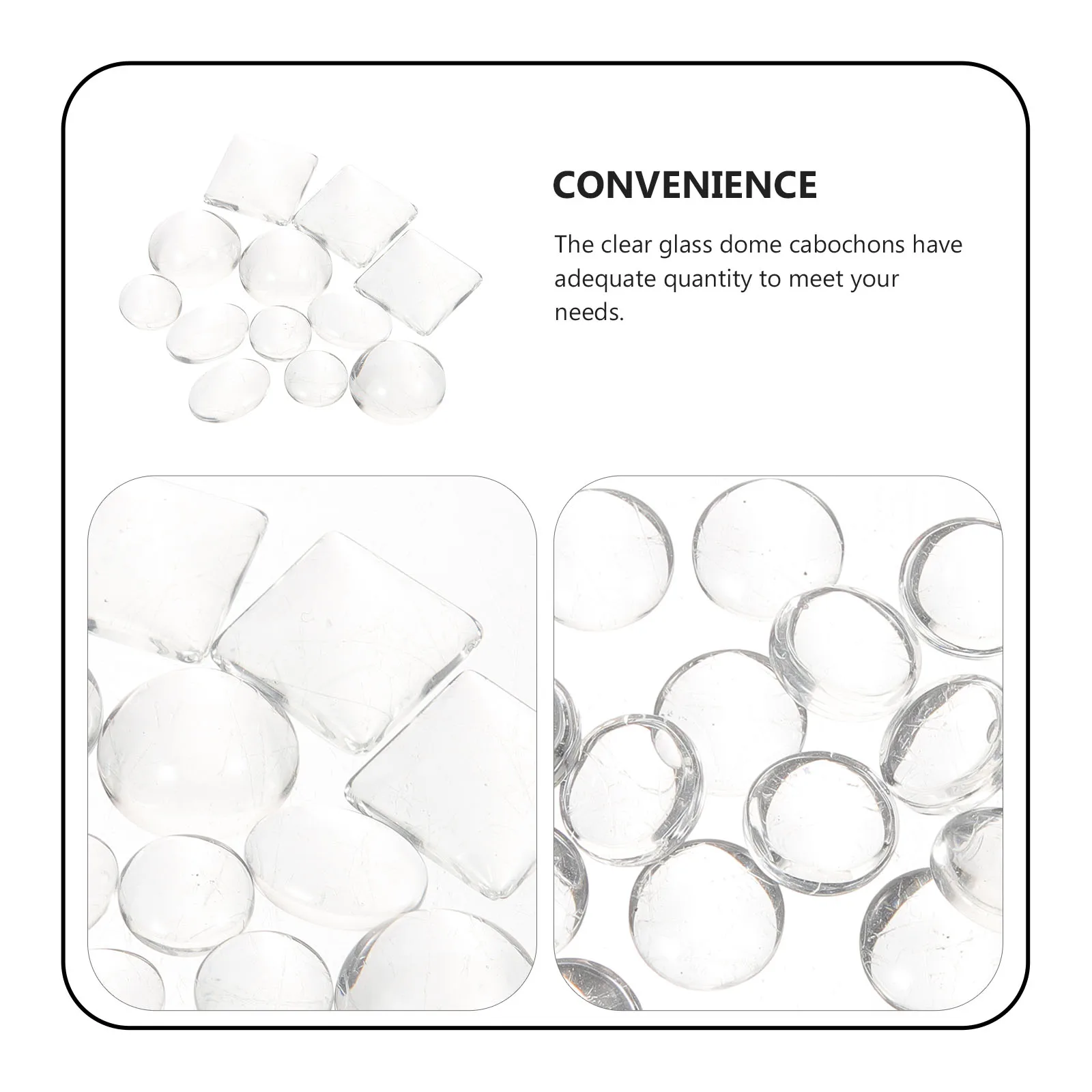 

200pcs Crystal Glass Dome Clear Flat Back 10mm Circle 15mm Half Ball 10x14 Ovals 15mm Square DIY Craft Decorations Transparent