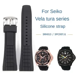 26mm Silicone Rubber Watchband Needle Buckle Watch Accessories for Seiko Velatura Srh006 Spc007 Series Watch Strap