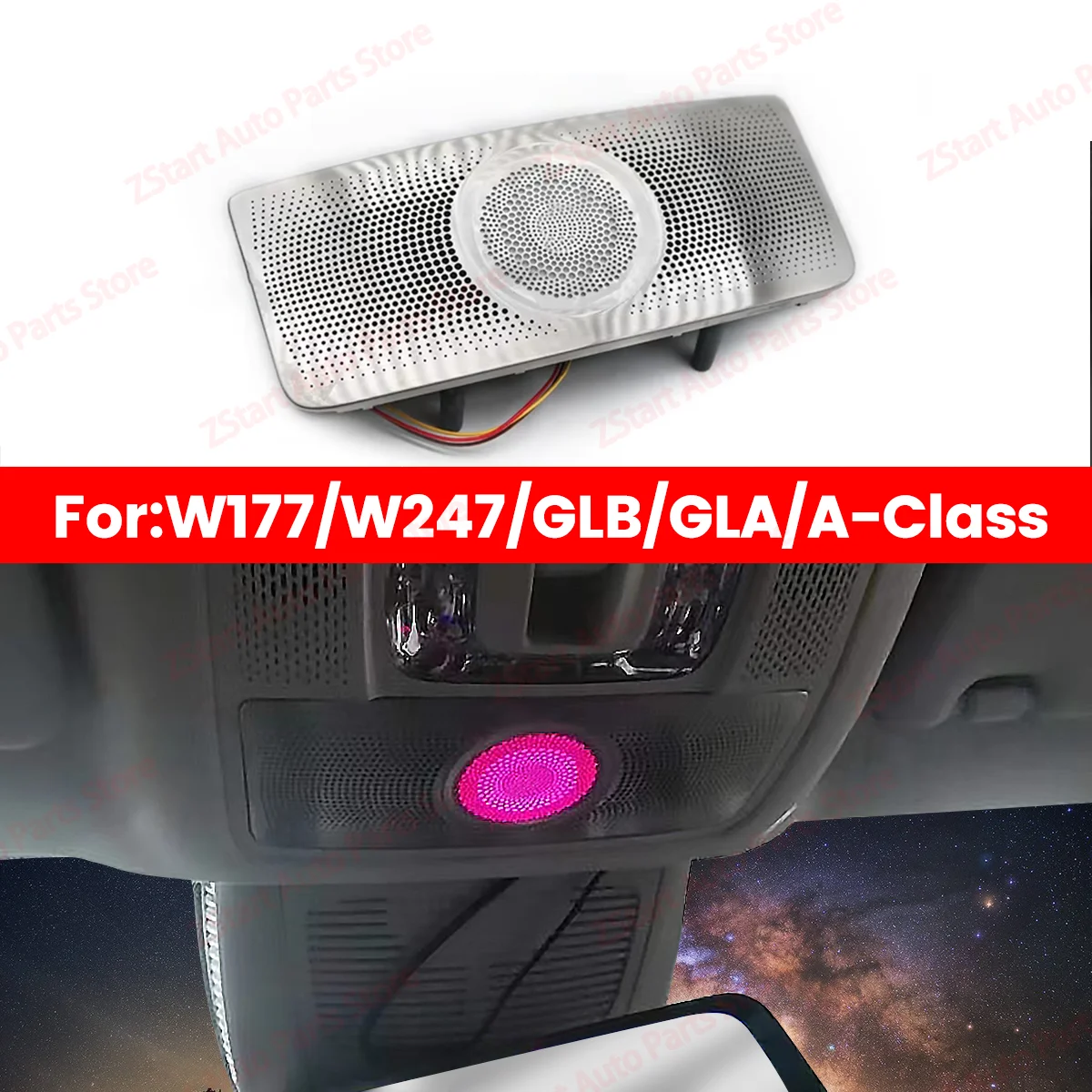 

64 Colors Speaker Sound Audio Reading Lamp For Mercedes Benz W177 W247 W118 GLB GLA A B Class Ambient Light Glasses Case