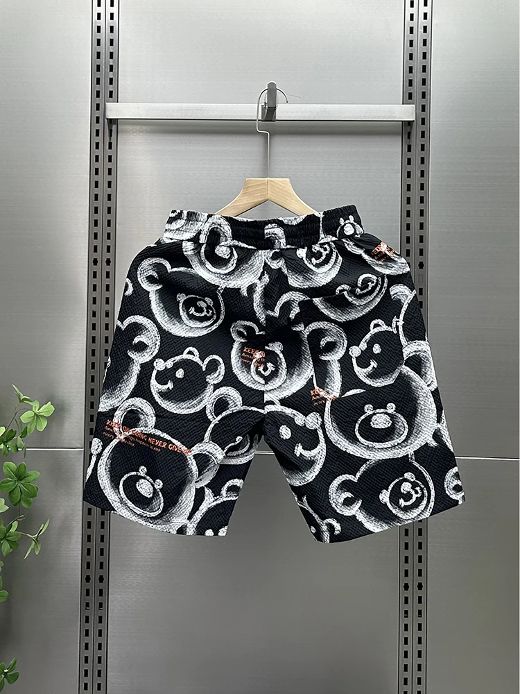 Cartoon Print Men's Shorts Fashion Trend Loose Outdoor Summer New Five-Point Shorts Breathable Quick-Dry Beach Short