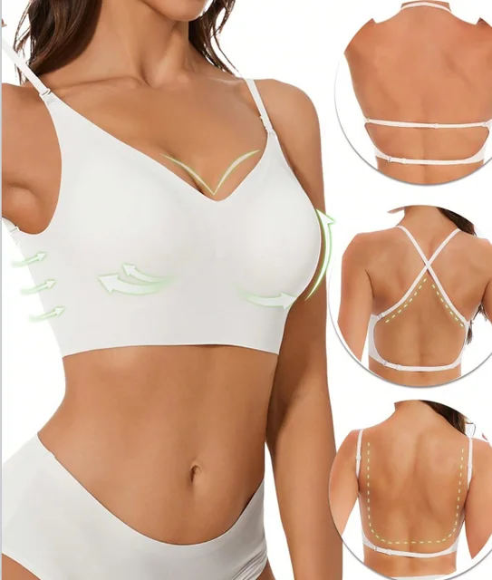 Soutien-gorge dos nu sans coutures, multiposition, sans armatures, dos nu, brassière rembourrée, bretelles de maintien, soutien-gorge convertible