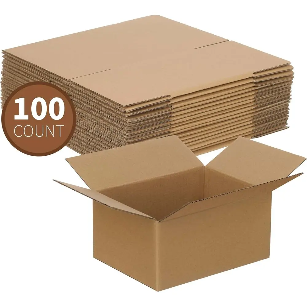 100 Pack Small 8x6x4 Inch Cardboard Shipping Boxes for Mailing and Packing