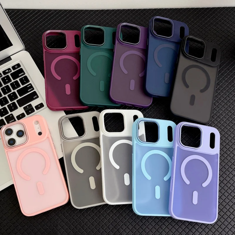 

Magnetic for iPhone 17 Pro Max Case (Compatible with MagSafe)(Anti-Scratch) Translucent Matte Shockproof Protective Cover, Pink