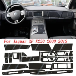 For Jaguar XF X250 2008-2015 Interior Central Control Panel Door Handle 5D Carbon Fiber Stickers Decals Car Styling Accessorie