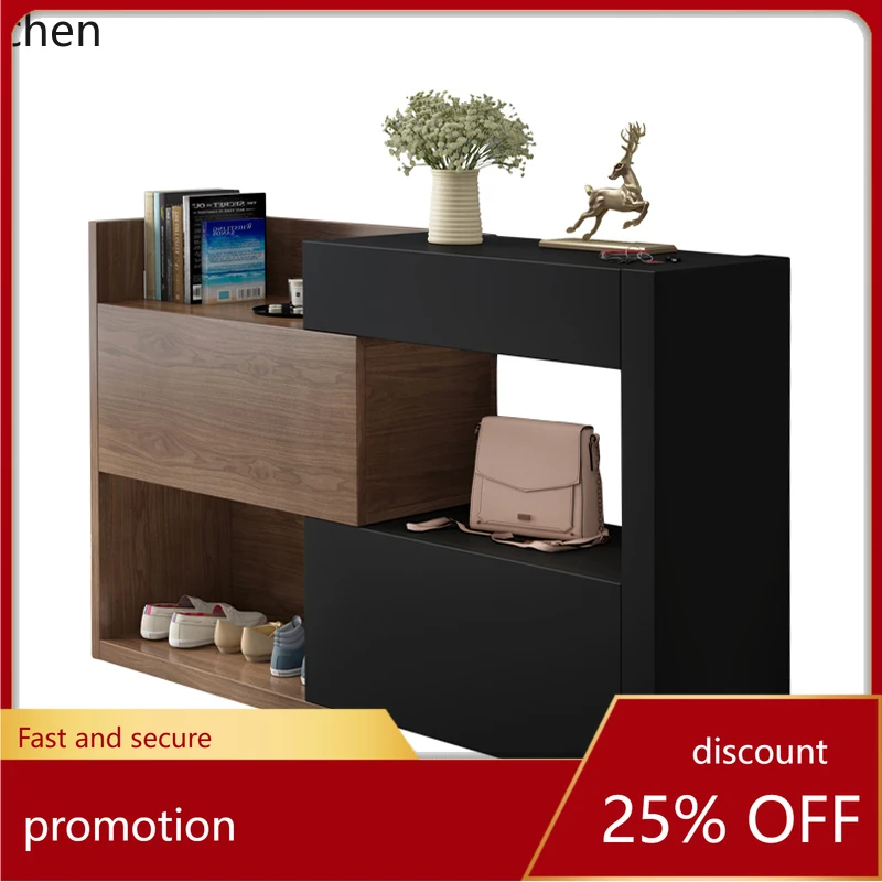 

HT Современный входной шкаф для фойе Ультратонкий скандинавский многофункциональный дверной шкафчик выдвижной