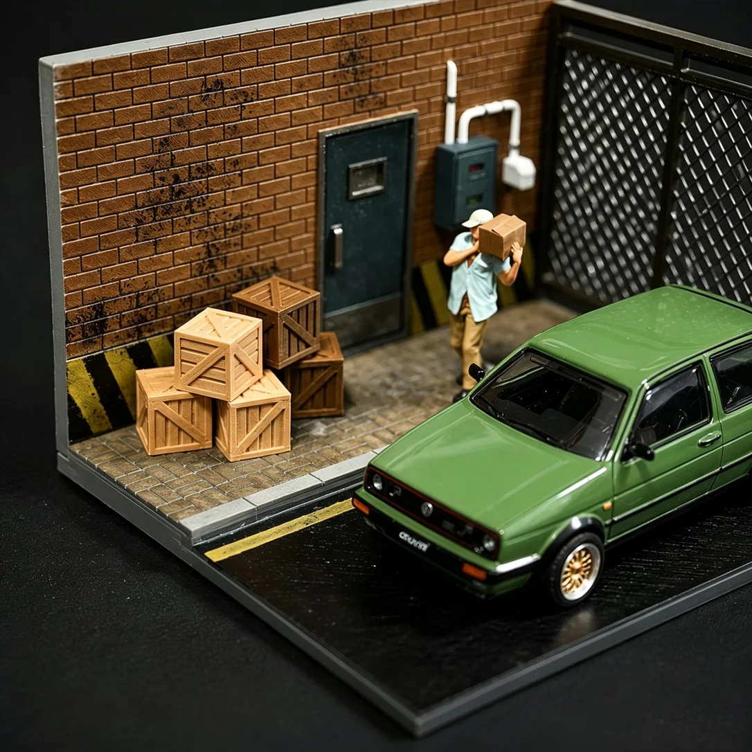 1:64 Wooden Crate 3D Printed Scene Diecast Street Mini Model Roadblock Diorama Decor Ornament