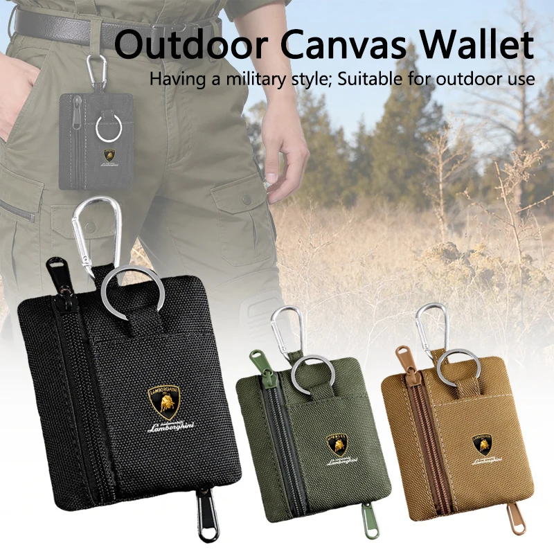 

Sticker Tactical Mini Coin Purse Key Bag Military Fan Outdoor Zipper Bag Sports Waist Bag Storage For Lamborghini Urus Huracan