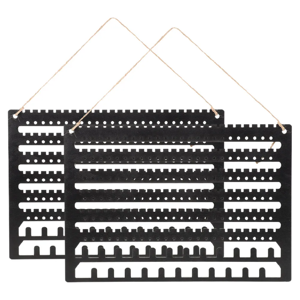 

Настенная деревянная подставка для украшений (2 шт.): органайзер для серег и ожерелий из натурального дерева, компактный, элегантный дизайн