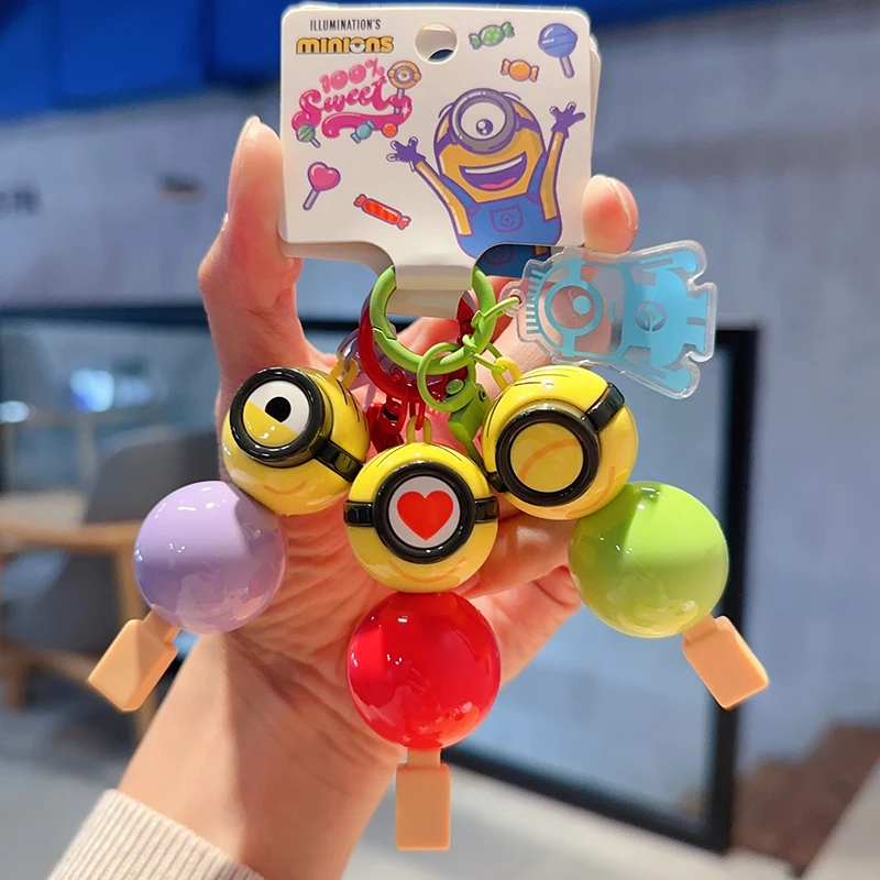 Porte-clés Minions série miel doux, périphérie de dessin animé, pendentif 3d mignon, accessoires cadeau ﻿