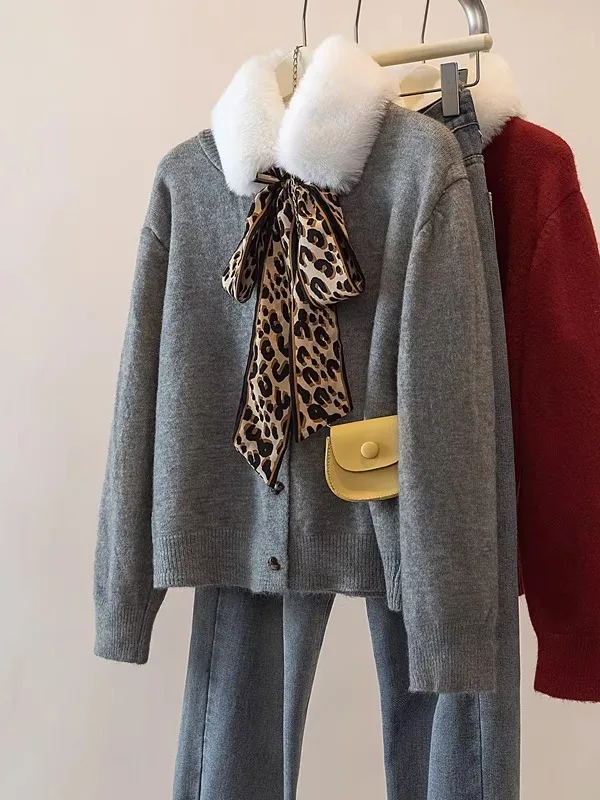 

ay Long Sve Knitted Sweater Coat for Women Casual Sle Soft Polyester Fabric Spring 2026 Flip Collar Knitwear Outerwear