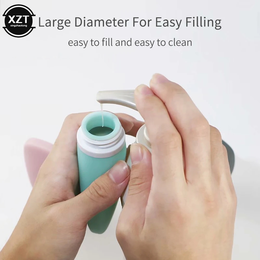 Botella dispensadora de silicona, productos para el cuidado de la piel, Gel de ducha, champú, botella exprimible portátil para el exterior, Kit de