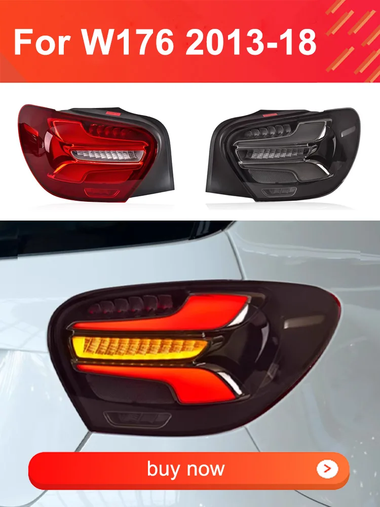 1 paar LED-achterlicht voor Benz A-klasse W176 2013-2018 Achterlichten Plug en Play met volledige LED-achterlichten - afbeelding 2