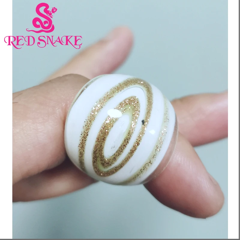 

2 PCS Red Snake Fashion Ring Handmade Murano Glass Rings RSMG0000#465 Unique Handcrafted Jewelry Accessory