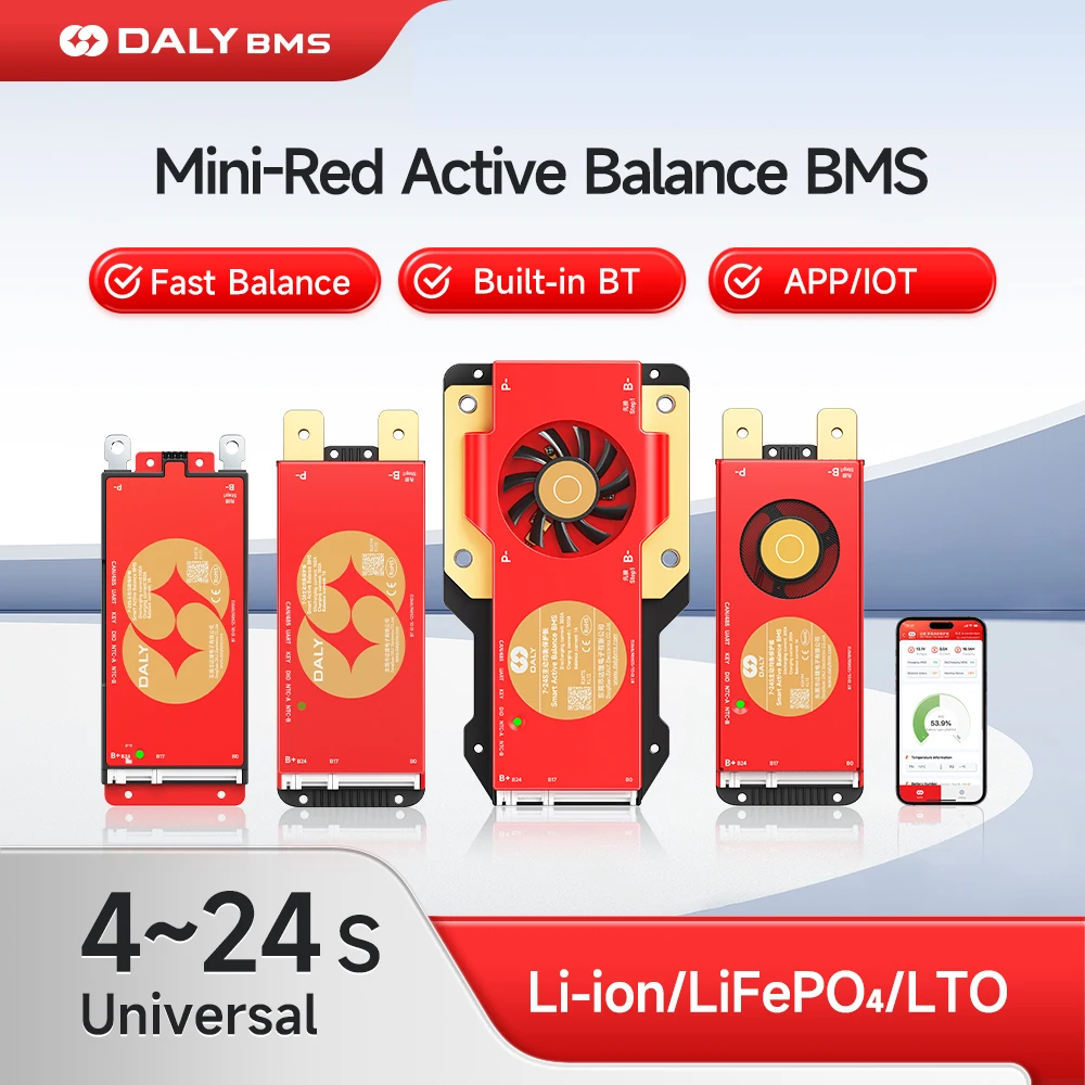 Image of DALY Smart Active Balance BMS 1A Aktiver Ausgleich Bluetooth UART 40A 60A 100A 150A für Lifepo4 Li-Ionen-Akku 18650