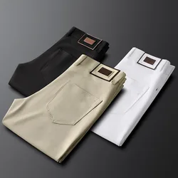White European gentleman casual business pants men slim feet men's pants summer thin men's pants