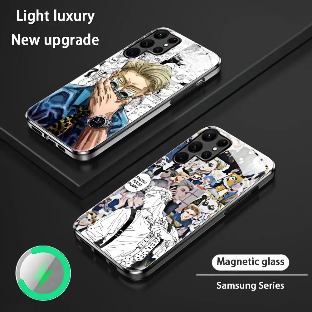 

Kento Nanami Jujutsu Kaisen Phone Case For Samsung S24 S23 S22 S21 S20 Plus Ultra Note20 Glass Magnetic Phone Case