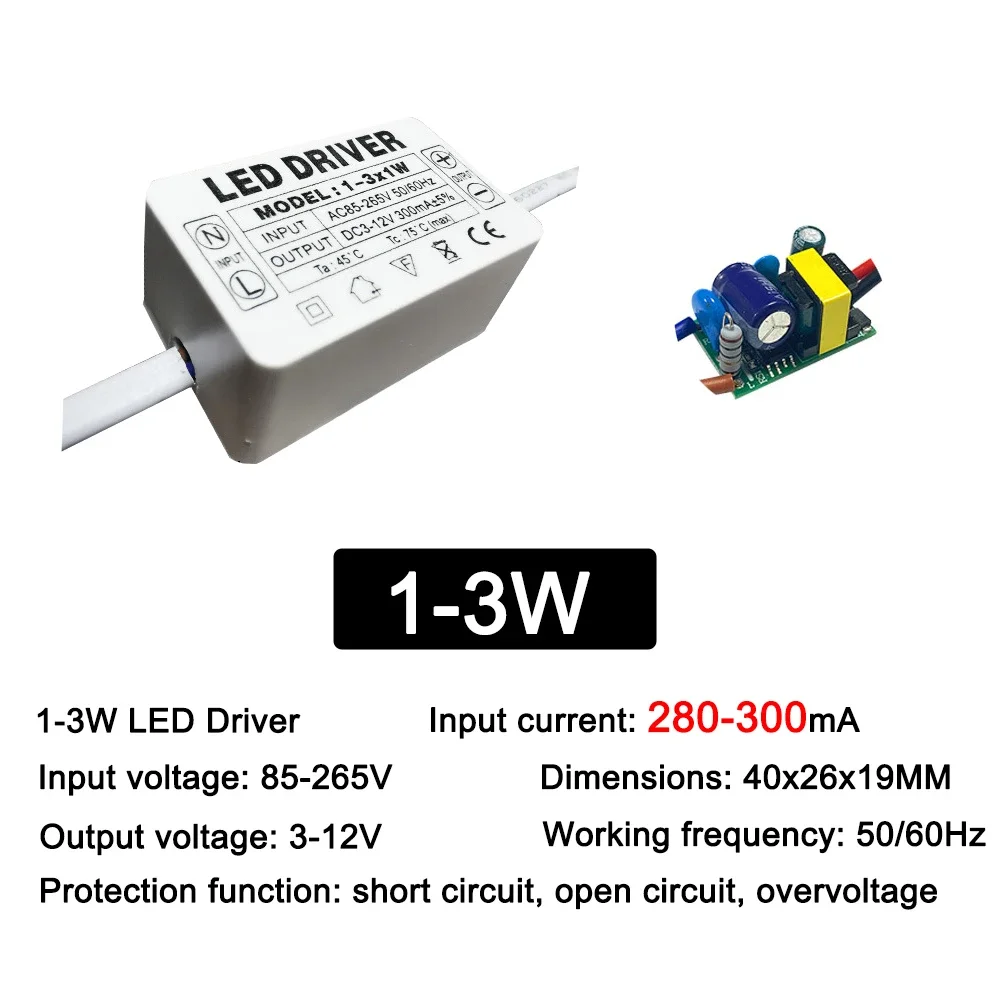 LED Driver 300mA 1-3W 4-7W 8-12W 18W 20W 18-25W 25-36W LED Constant Current Driver Power Unit Supply For Driver LED Transformer