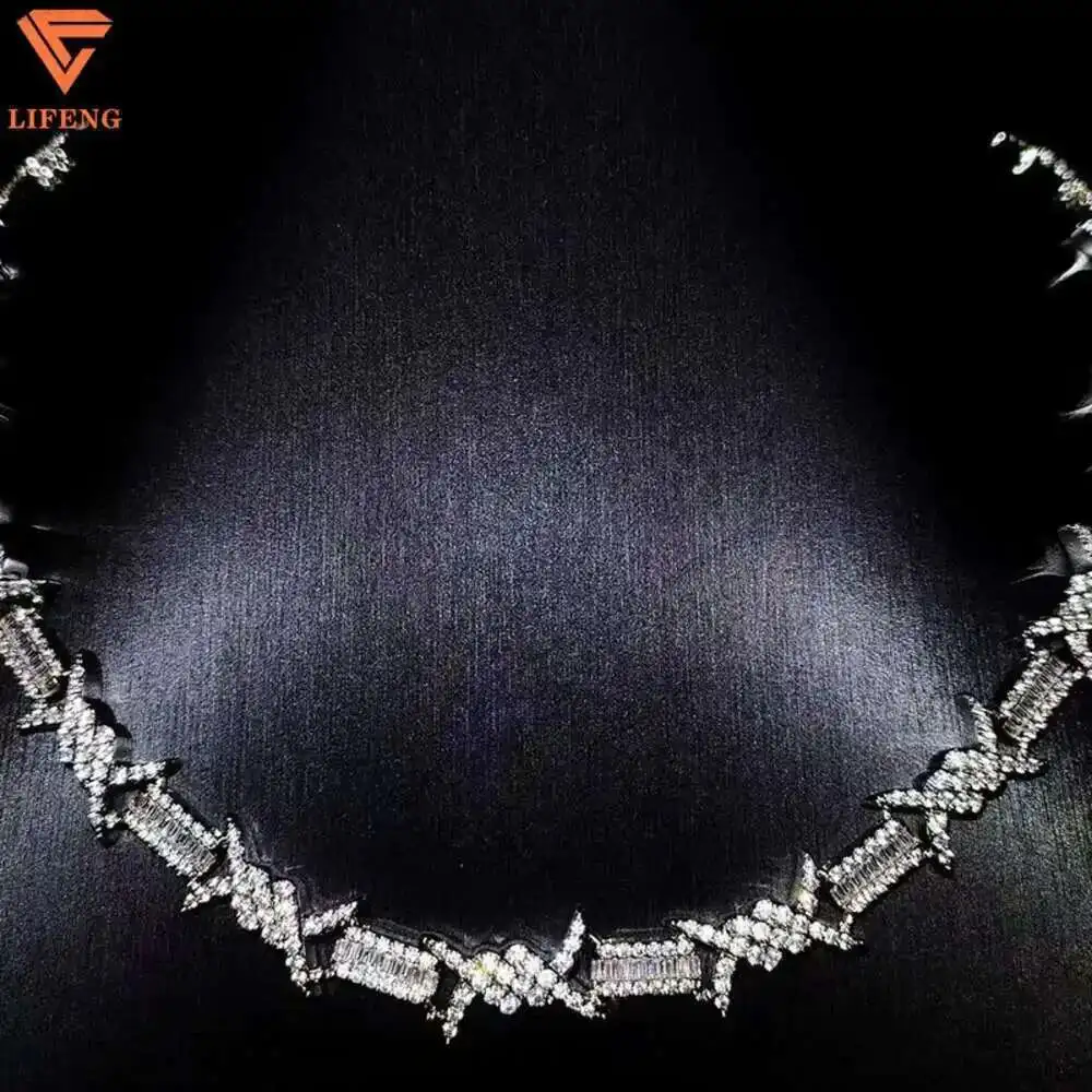 

12mm New Style Jewelry Moissanite Necklace High Quality Hand Made 925 Sterling Silver Cuban Link Chain Pass Diamond Tester