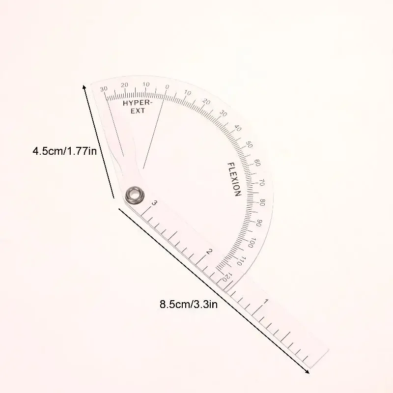 1 個 PVC 医療指ゴニオメータープラスチック分度器 180 度角度定規指定規プロフェッショナル測定ツール