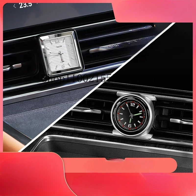 For AITO M9 ABS Central Air Outlet Quartz Car Clock Luxury Watch Quartz Strap With Dual Flashing Buttons clock Accessories