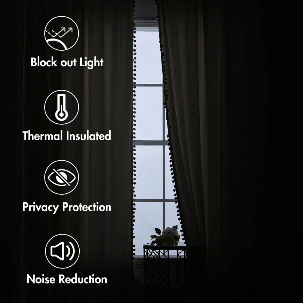 Rideaux en velours blanc crème 84 ivoire avec poche pour tringle, isolation thermique et occultant pour chambre/salon, lot de 2