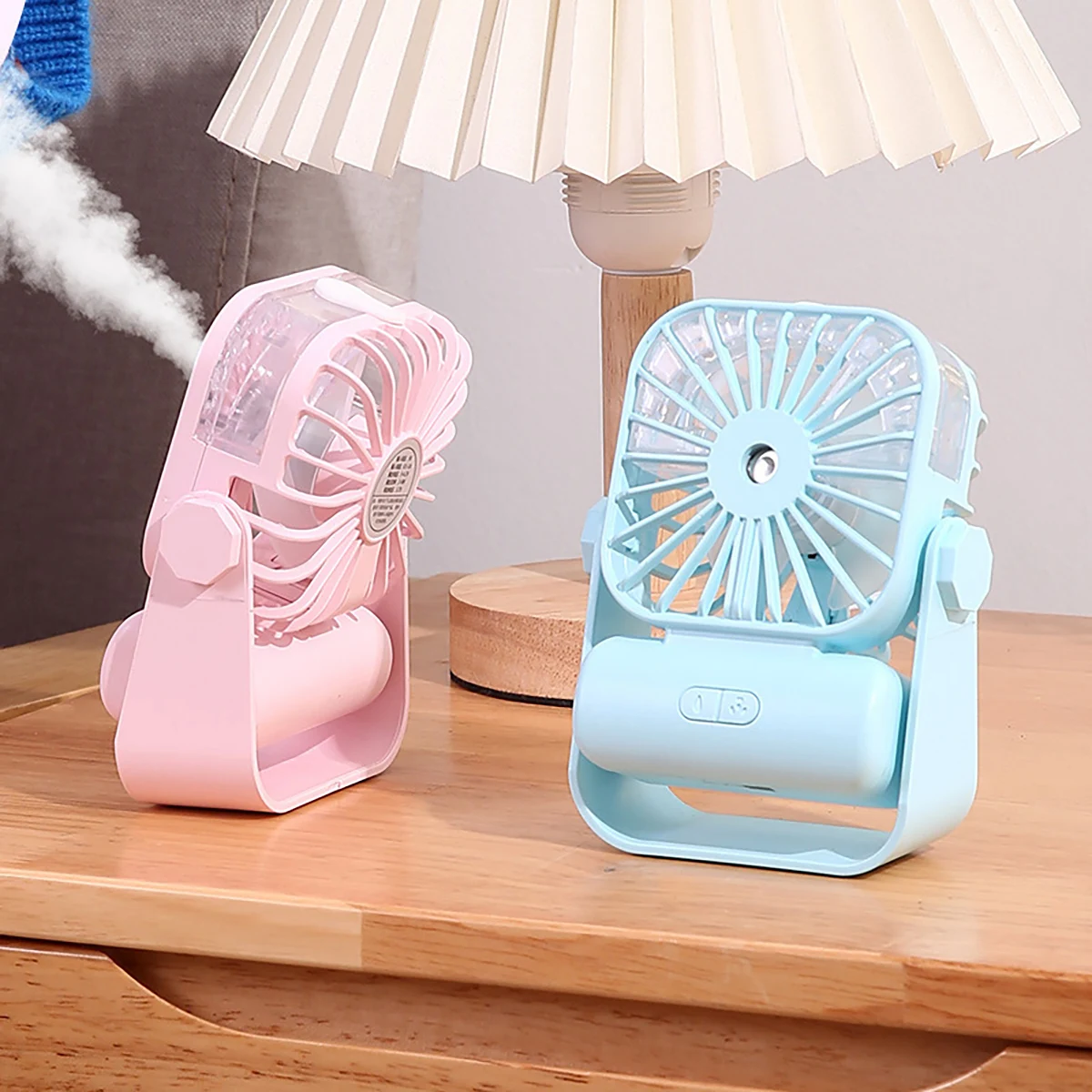 Handheld Fan Mini Air Conditioner USB Rechargeable Portable Humidifier Mist Cooler Cooling Spray Humidifier Fan for Home/Office