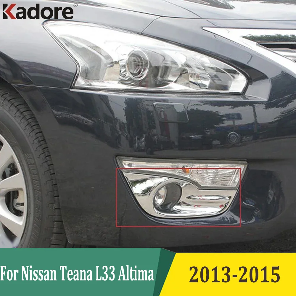 For Nissan Teana L33 Altima 2013 2014 2015 Chrome Front Foglight Frame Fog Lights Lamp Cover Trim Car Accessories 2pcs/set