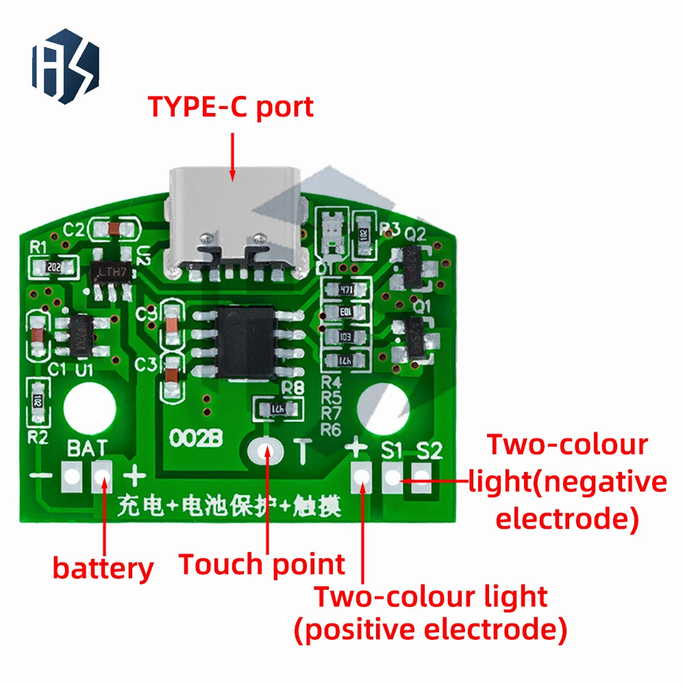 Circuit imprimé de lampe de Table 8w type-c, chargement USB, trois vitesses, gradation continue, Led tactile, petite lampe de nuit, Module de commande vert