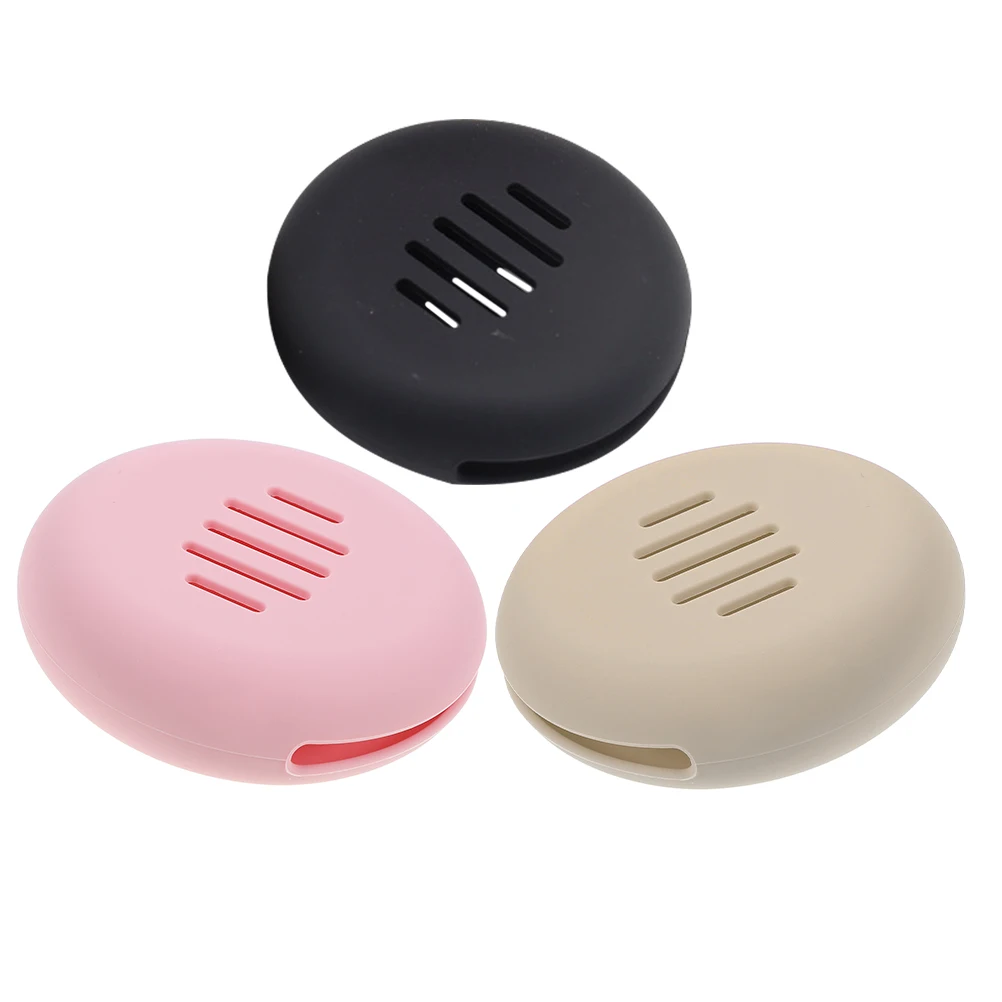 

3pcs Puff Holder Makeup Sponge Storage Case Silicone Beauty Accessories Make Up Sponge Organizer Organizer Pink Beige Black