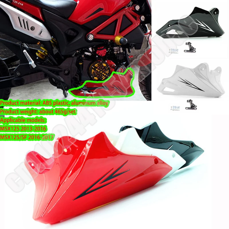 Motorcycle Accessories for MSX125 SF MSX125SF Engine Protector Guard Cover Under Cowl Lowered Shrouds Fairing Belly Pan