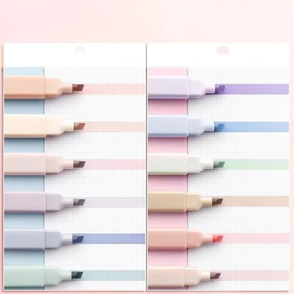 Pastel Color Highlighter Set For School Office Stationery Supplies Aesthetic Marker Pens Journaling Drawing Tool