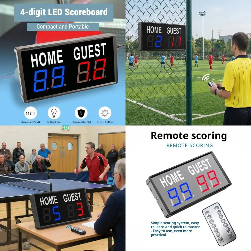 

Electronic Scoreboard LED Electronic Scores keeper for Game Rooms Backyard Game 24BD